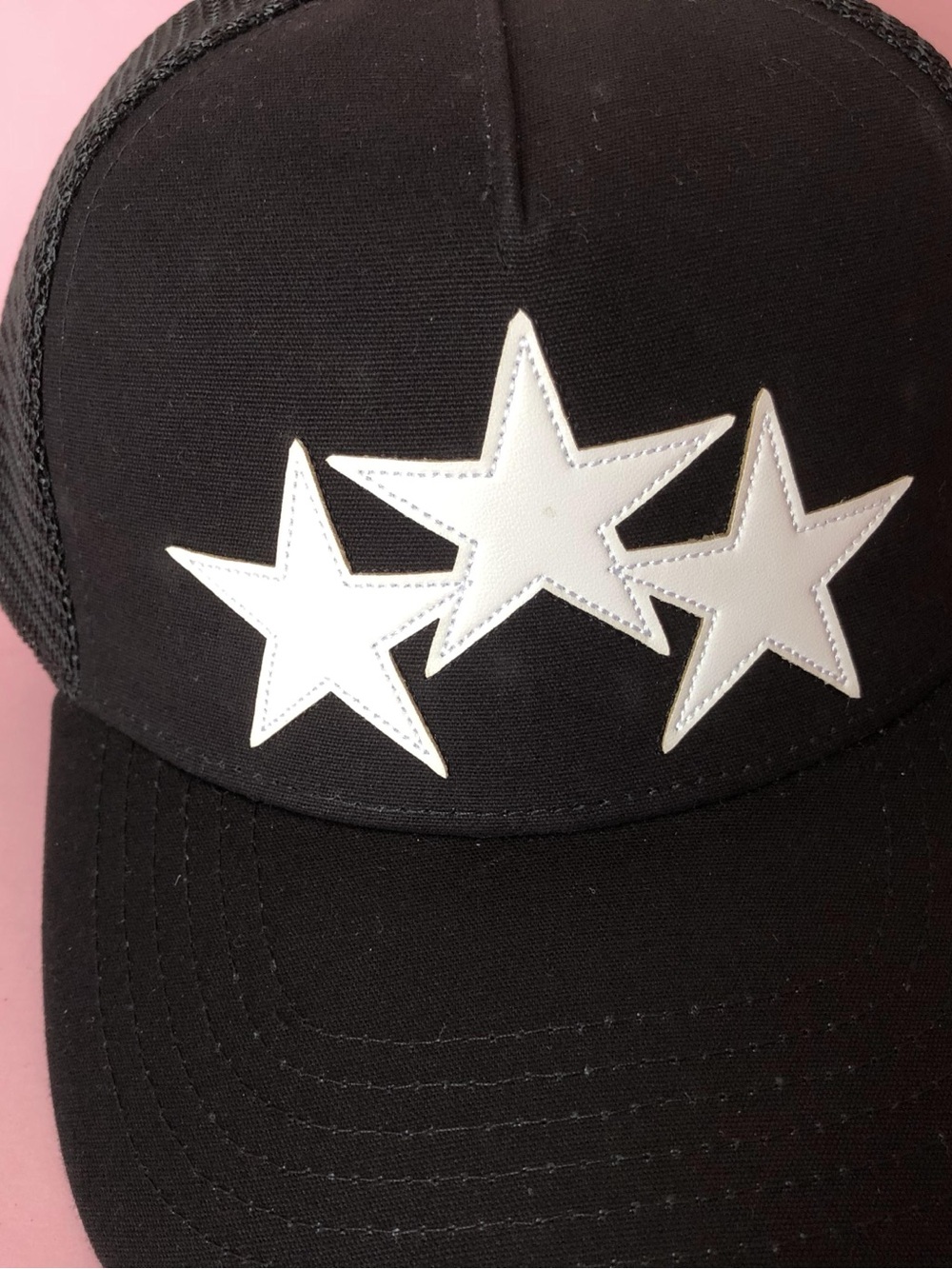 Amiri Black Trucker Hat with White Star Baseball Cap - Picture 2 of 13